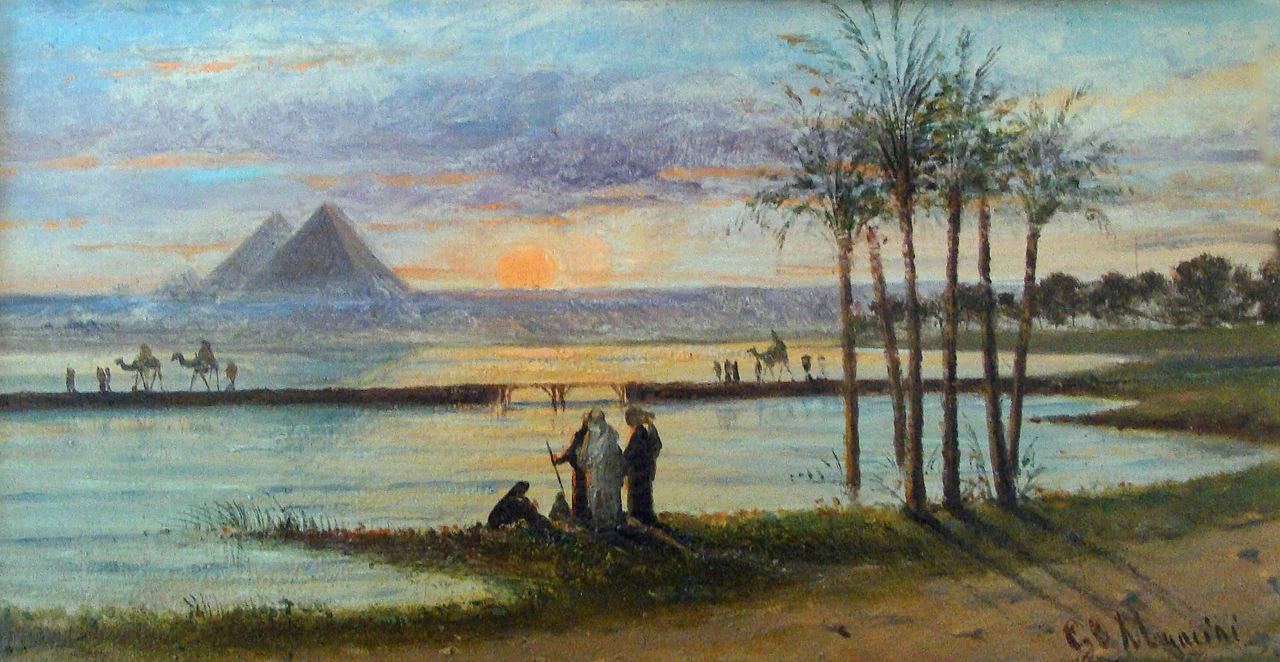 Tramonto sulle piramidi d'Egitto (1875)